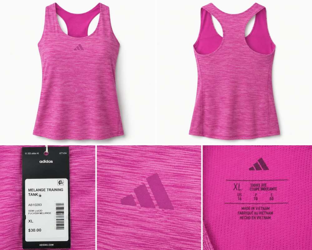 Adidas Melange Training Tank Top Women's XL Semi Lucid Fuchsia